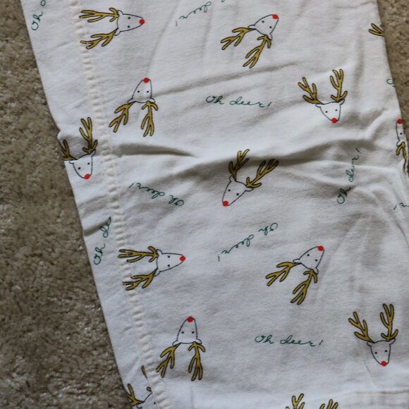 J. Crew Factory White Pajama Pants with Reindeer Print - Picture 3 of 5
